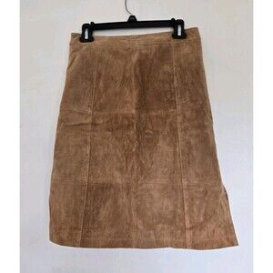 Chadwick of Boston Womens Skirt 4 100% Leather Midi Brown Western Suede Cowgirl